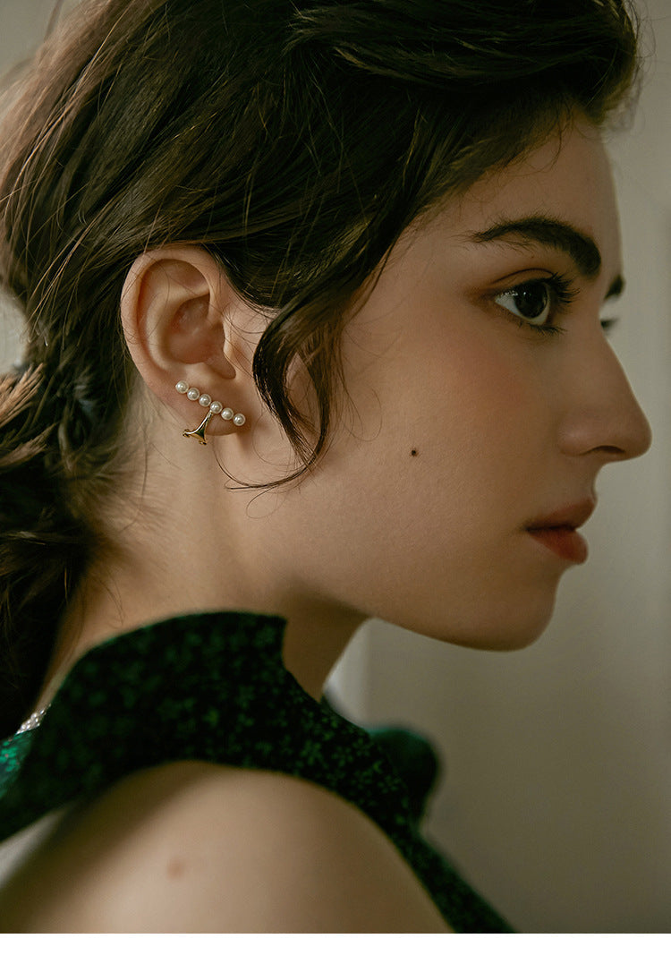 Ear Clip No Piercing Clip-on Earrings Clip Style French High-end Ear Bone Ear Jewelry Gold Necklace Jewelrygold necklace jewelry