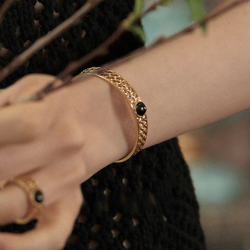 Copper Alloy Imitation Crystal Bracelet Fashion French Simple Elegant Design Light Luxury Bracelet Gold Necklace Davidgold necklace david