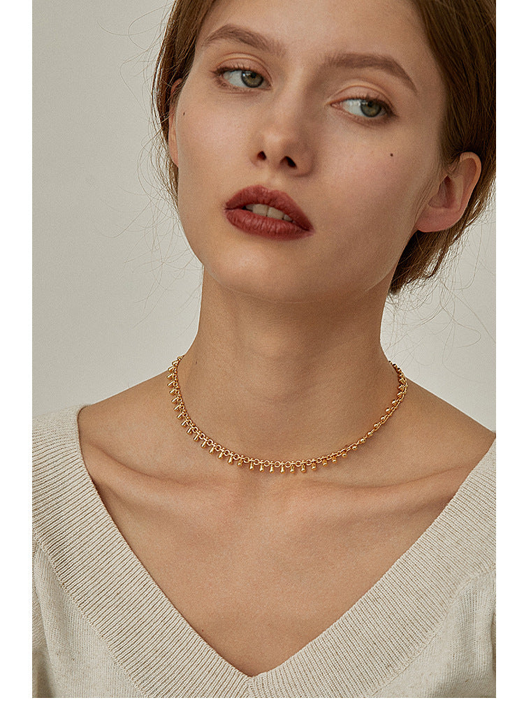 Titanium Steel Necklace Clavicle Chain High-end Jewelry Light Luxury Design Non-fading Short Choker Women's Necklace