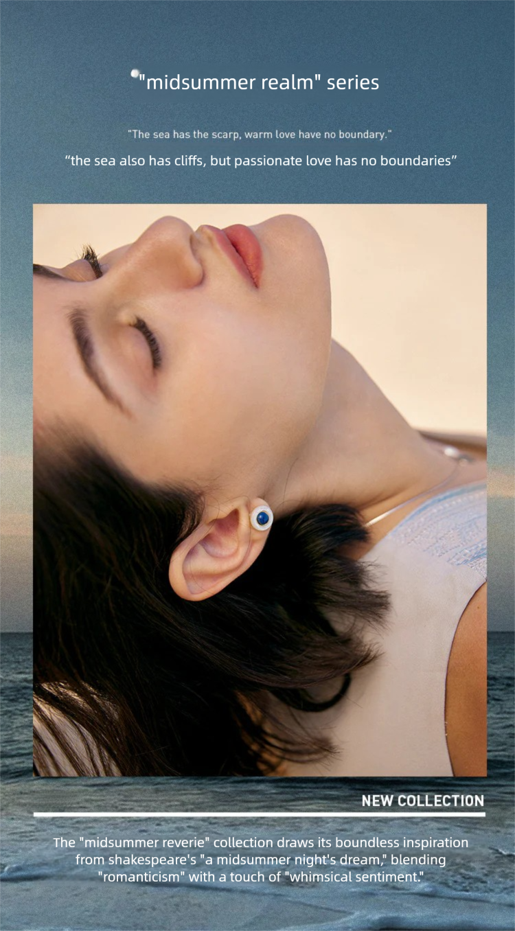 Sapphire Earrings High-end French Light Luxury Niche Design Earrings Ear Piercing Ear Bone Studs Vintage Earrings David Gold Necklacedavid gold necklace001