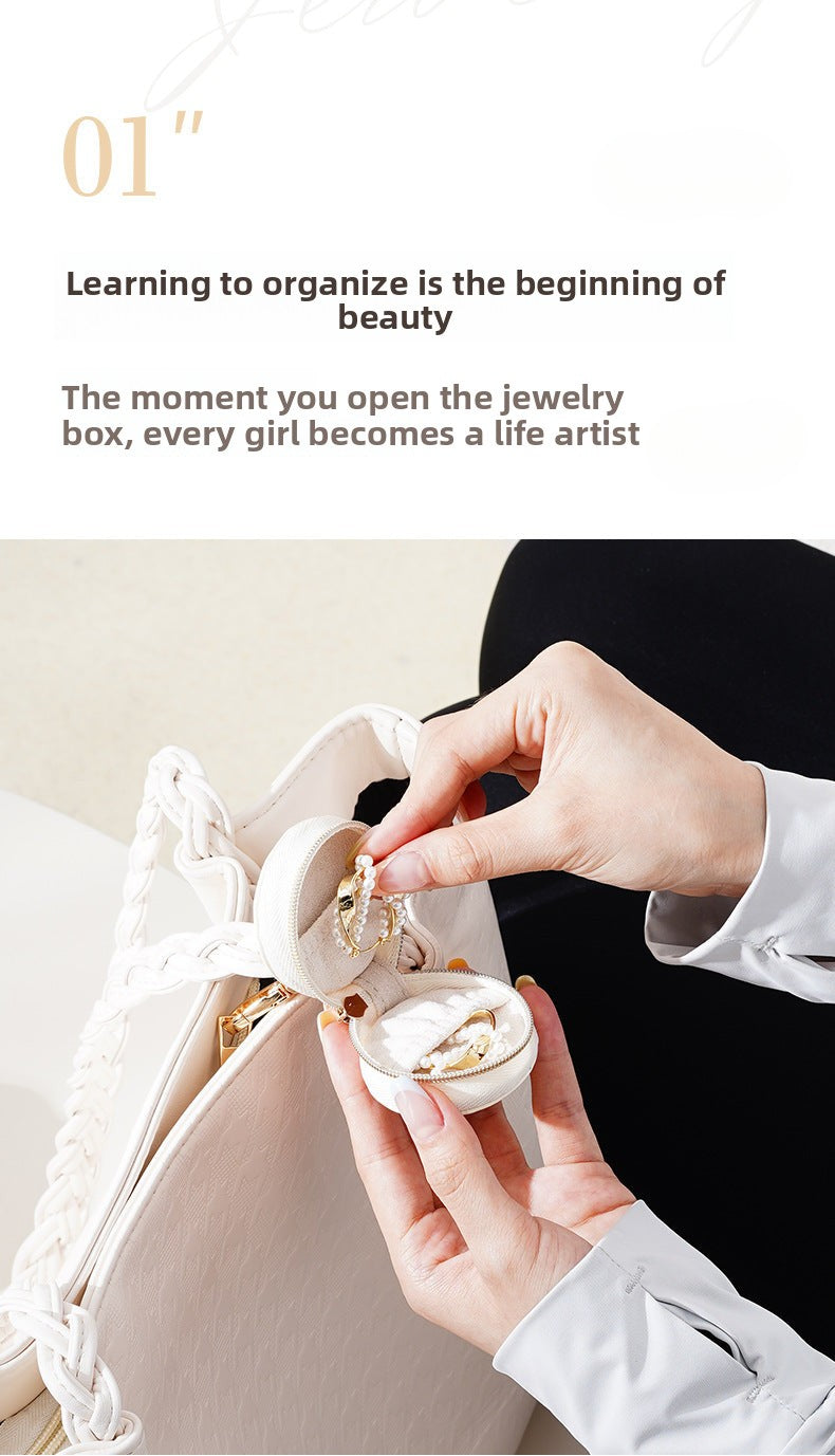 TiffanyCross-Border Direct Supply Jewelry Bag for Business Trips and Travel Portable Earrings Rings Storage Box Jewelry Organizer