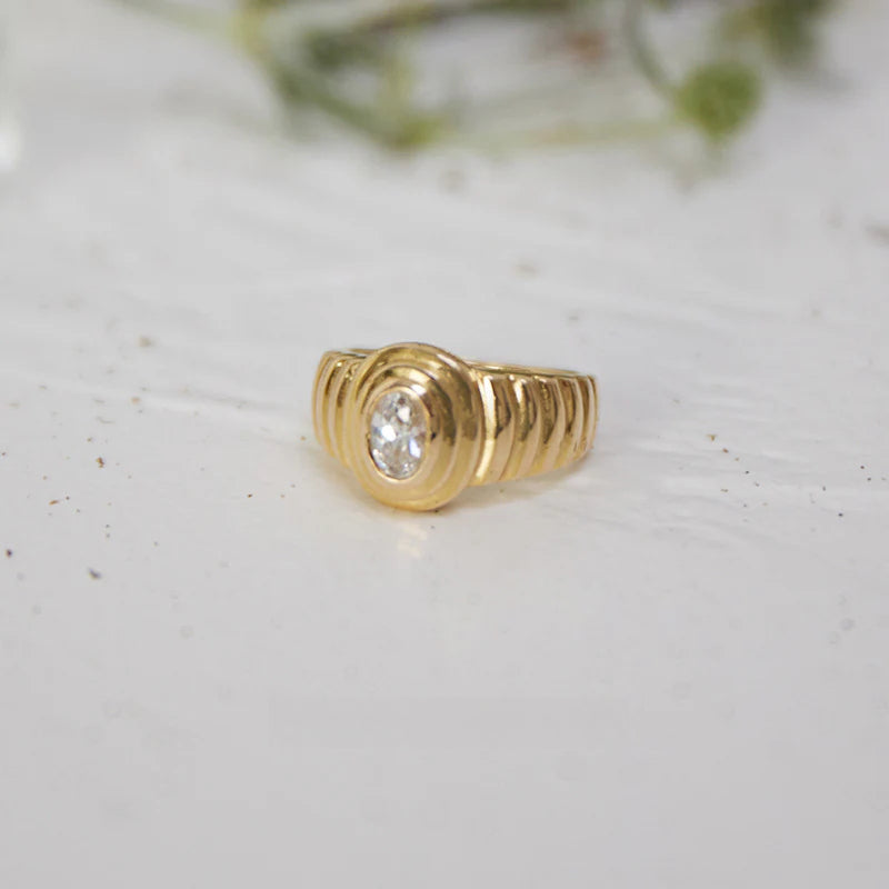 Copper Alloy Synthetic Zircon Ring Personality Retro Simple Temperament Palace Light Luxury Niche Fashion French David Gold Necklacedavid gold necklace003