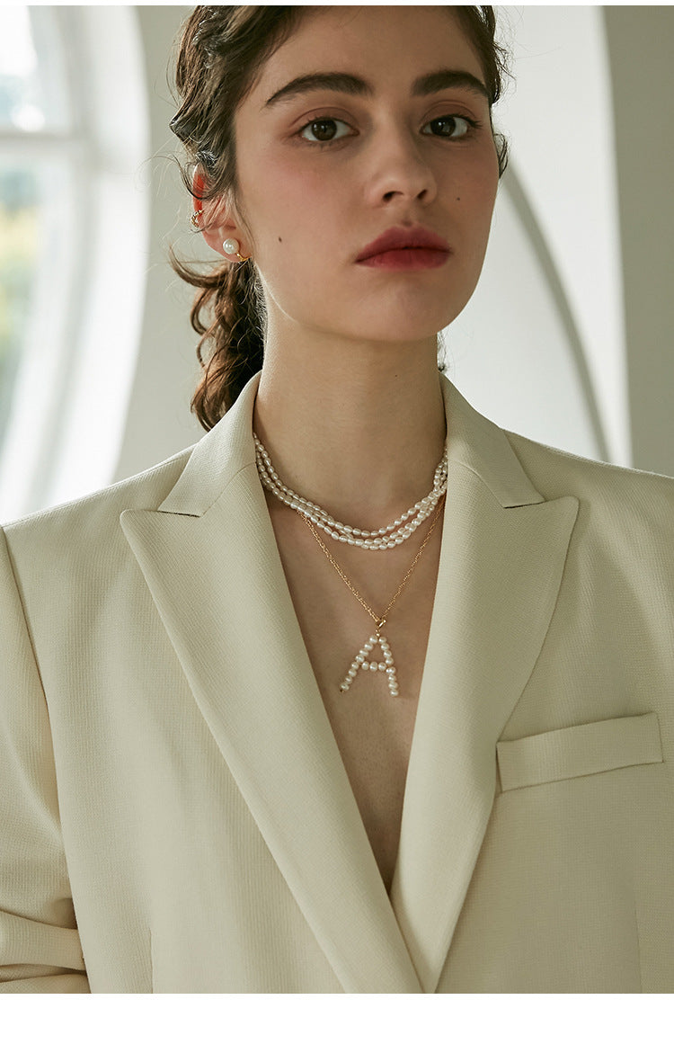 Necklace for Women, Light Luxury Niche Brand, Elegant Choker, Fairy Cool Style Accessory, A Pendant Pearl, Ins Collarbone Chain, David Jewelrydavid jewelry002