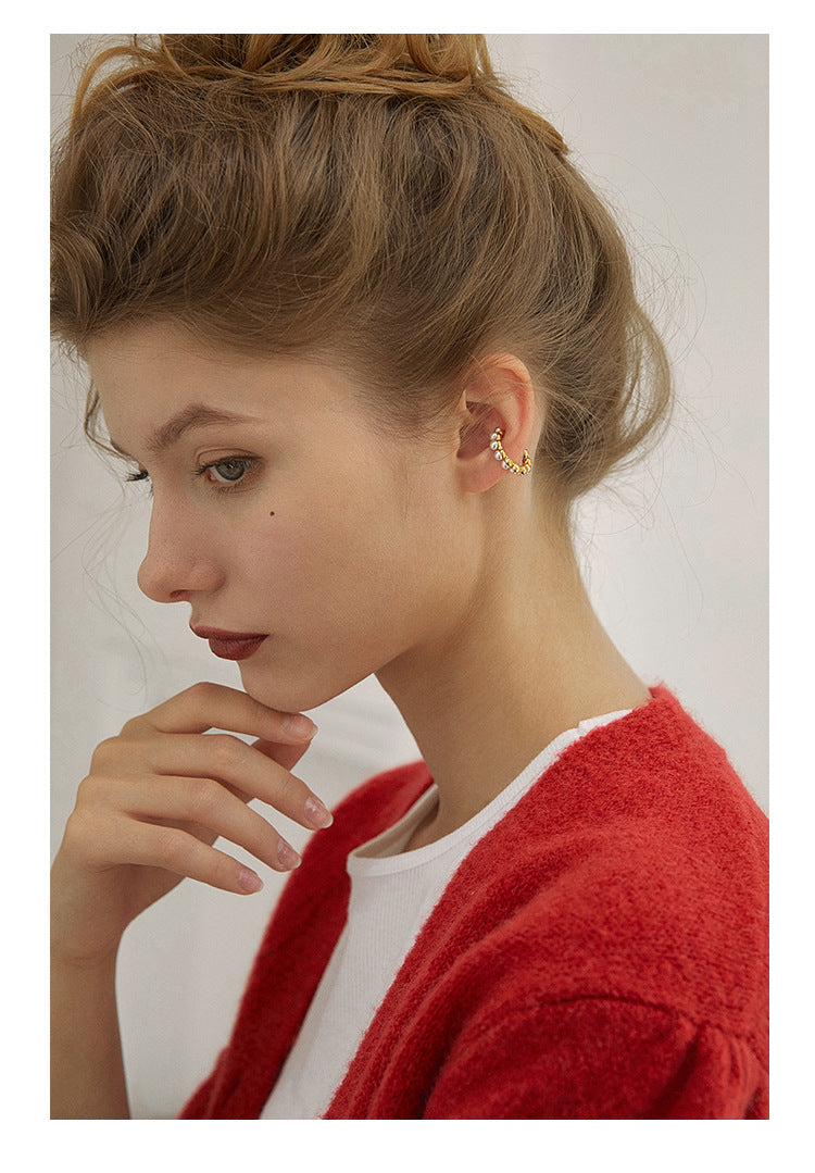 Pearl Ear Cuff No Piercing Feminine European and American Style Fake Earrings Clip-on Earrings No Piercing Ear Clips Jewelry David Jewelry David Gold Necklacejewelry david gold necklace