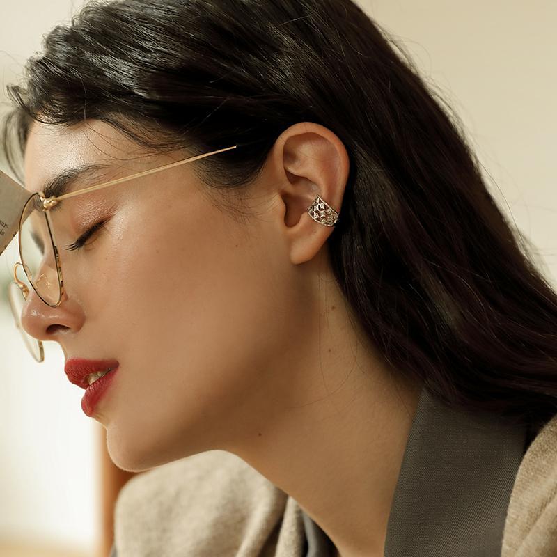 Zircon Ear Clip Style Non-Pierced Women's Earrings Vintage Non-Hole Ear Cuff David Jewelry Gold Necklacedavid jewelry gold necklace