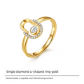 Synthetic Zircon Ring Made of Copper Alloy Gold Ring Light Luxury Inlaid Fashion Simple Adjustable Diamond-encrusted Niche Gold Necklace Jewelrygold necklace jewelry003