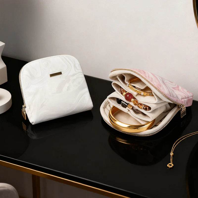 gold necklaceBracelet and Bracelet Storage Bag Jewelry Bag Multi-layer Travel Portable Storage Bag for Accessories and Cultural Artifacts