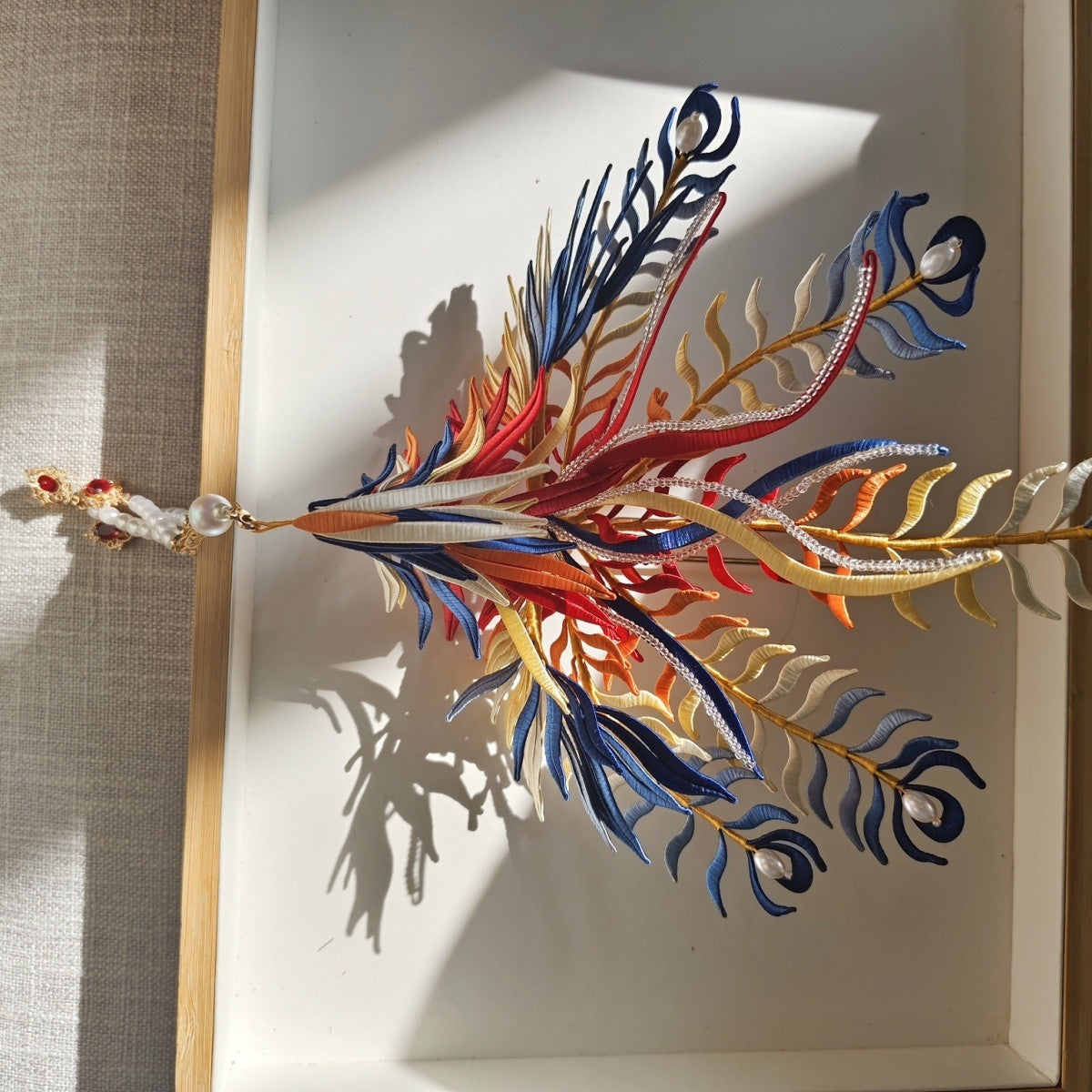 Handmade Chinese Intangible Cultural Heritage Phoenix Hairpin Hair Stick Hair Accessory Luxurious With Tassels Gold Necklace David