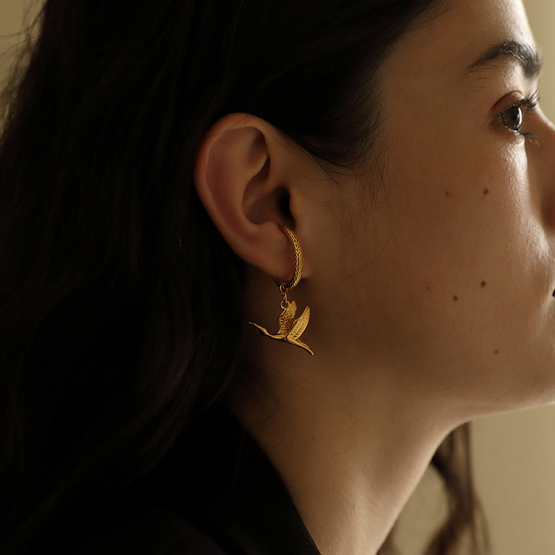 Titanium Steel Synthetic Zircon Pendant Ear Cuff Ear Hook Elegant Earrings Gold Coin Bracelet Necklace Pendant David Jewelrydavid jewelry001