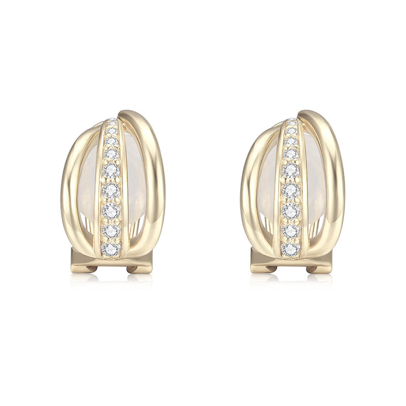 Copper Alloy Ring Ear Clip Style No Piercing Stud Earrings High-end Light Luxury Pearl Earrings French Style Gold Necklace Davidgold necklace david001