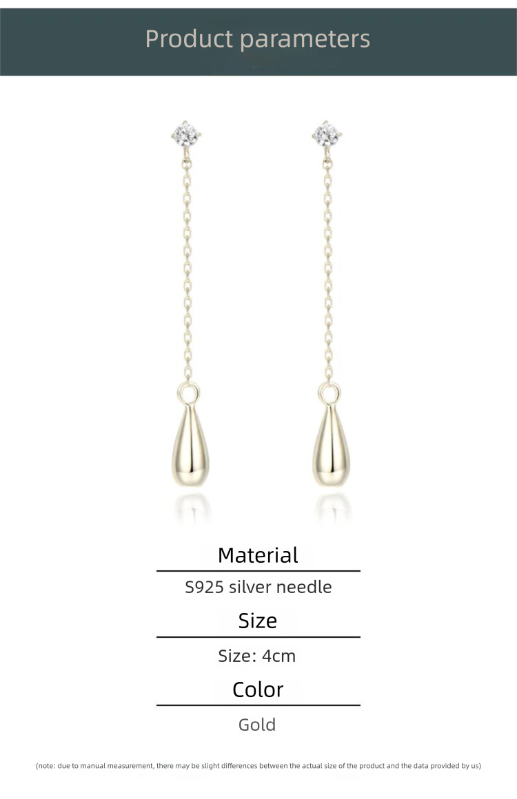 Titanium Steel Synthetic Zircon Earrings 2022 New Trendy Elegant Water Drop Long Earrings for Women Suitable for Round Faces David Jewelrydavid jewelry001