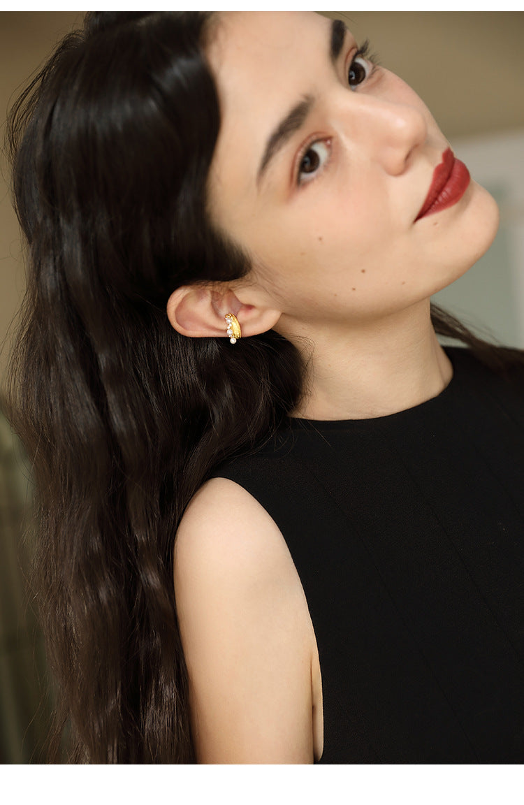 Copper Alloy Imitation Pearl Earrings French Clip-On Earrings Without Piercing Women's Earrings Studs Runaway Princess