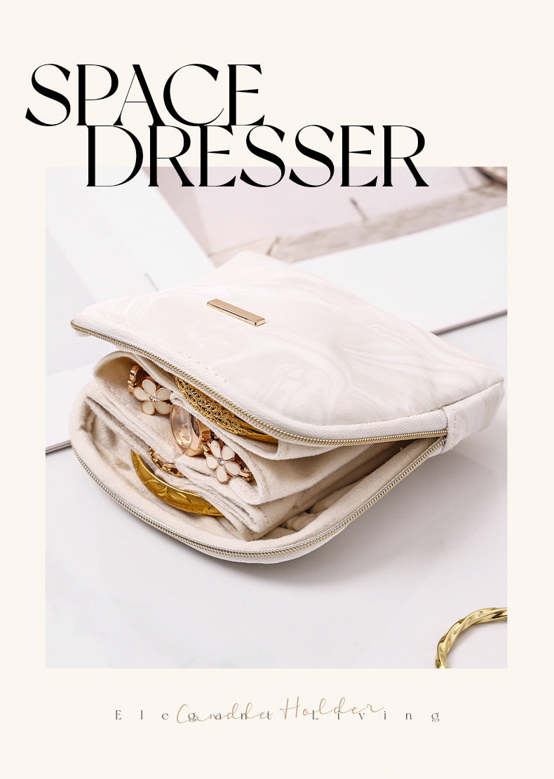 gold necklaceBracelet and Bracelet Storage Bag Jewelry Bag Multi-layer Travel Portable Storage Bag for Accessories and Cultural Artifacts