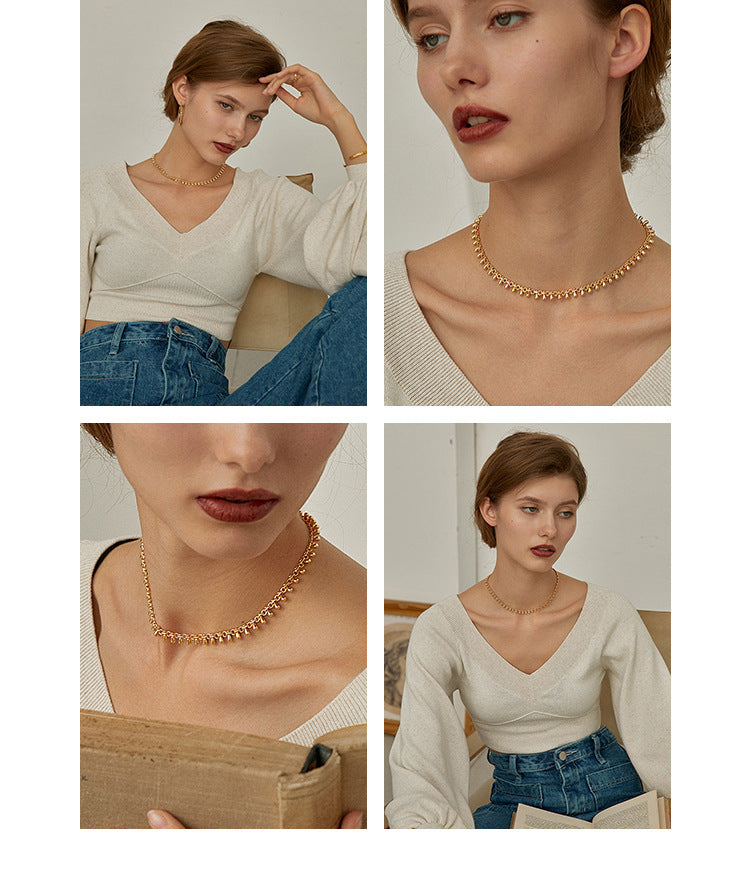 Titanium Steel Necklace Clavicle Chain High-end Jewelry Light Luxury Design Non-fading Short Choker Women's Necklace