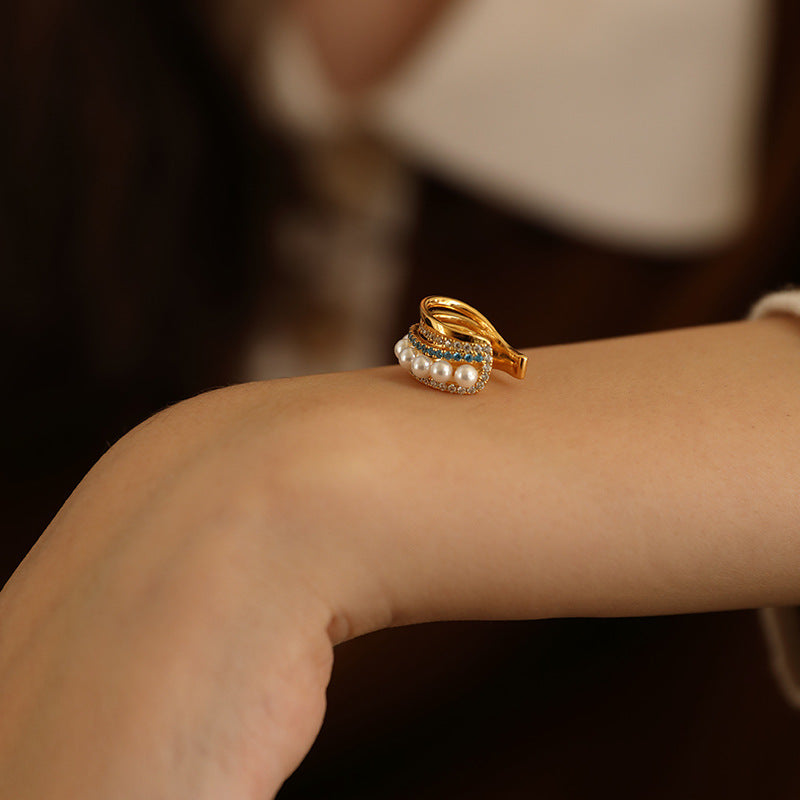 Copper Alloy Imitation Pearl Earrings Ear Clips for Women Without Pierced Ears French Style Earrings Niche Ear Hooks Ear Cuffs Gold Necklace Davidgold necklace david