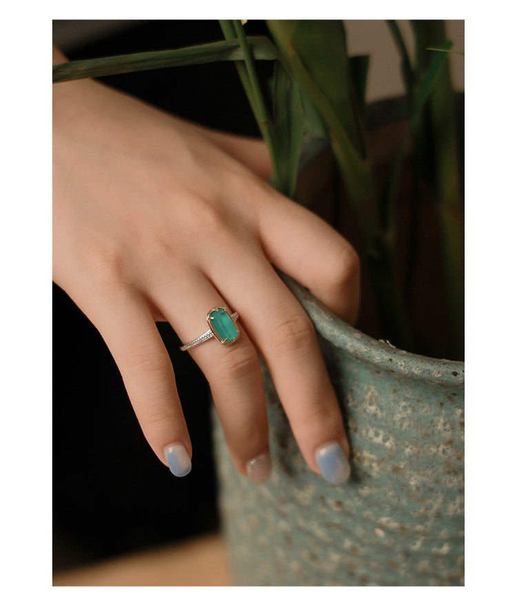 925 Silver Ring French Fashion Lazy Temperament Light Luxury Simple Retro Ring David Gold Necklacedavid gold necklace003