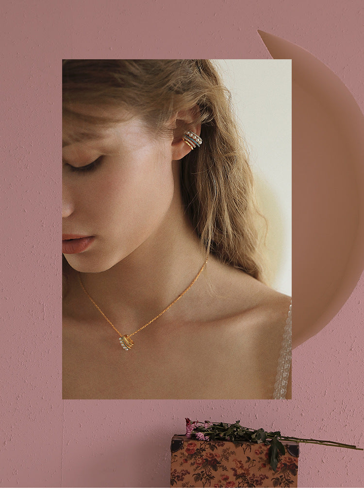 925 Silver Chain Imitation Pearl Pearl Necklace for Women Pure Silver 925 Niche Light Luxury Pendant Jewelry Clavicle Chain Jewelry Davidjewelry david002