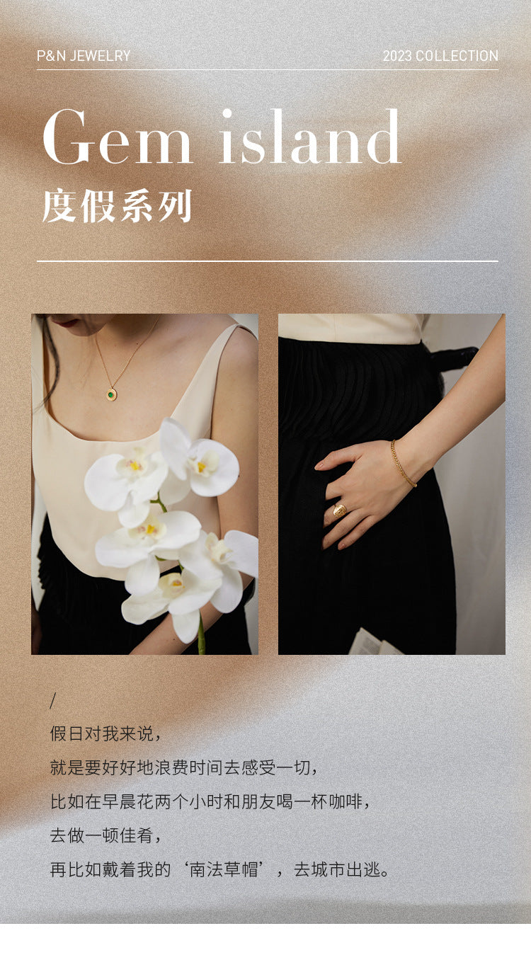 Brass Alloy Bracelet French Light Luxury Retro Design Fashion Simple Versatile Bracelet Bangle