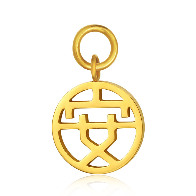2022 New Titanium Steel Pendant for Women, Light Luxury Retro Chinese Style New Year Niche High-end Pendant Jewelry David Gold Necklacejewelry david gold necklace002