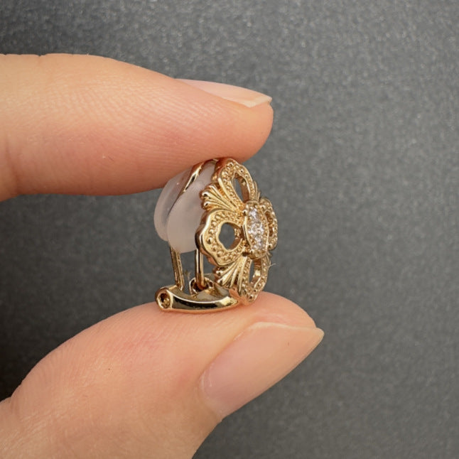 Copper Alloy Earrings French Retro Fashion Elegant Versatile Light Luxury Design Earrings Ear Studs Ear Clips Ear Jewelry David Gold Necklacedavid gold necklace001