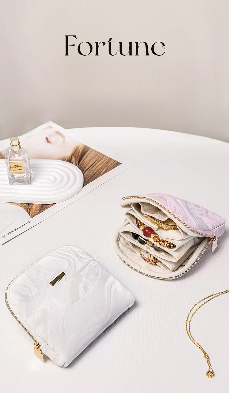 gold necklaceBracelet and Bracelet Storage Bag Jewelry Bag Multi-layer Travel Portable Storage Bag for Accessories and Cultural Artifacts