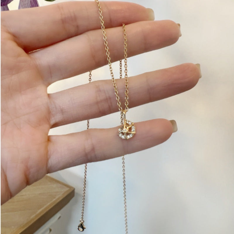 French Retro Light Luxury Niche Versatile Conch Necklace Gold Necklace Davidgold necklace david002