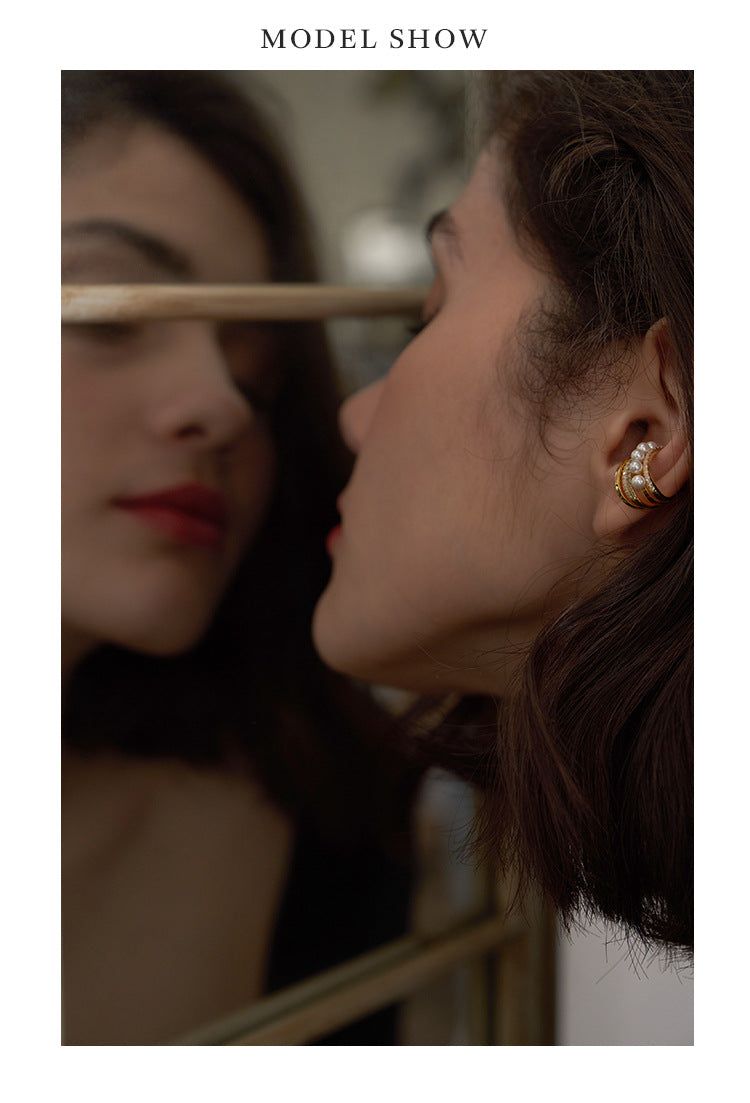 Copper Alloy Imitation Pearl Earrings Ear Clips for Women Without Pierced Ears French Style Earrings Niche Ear Hooks Ear Cuffs Gold Necklace Davidgold necklace david