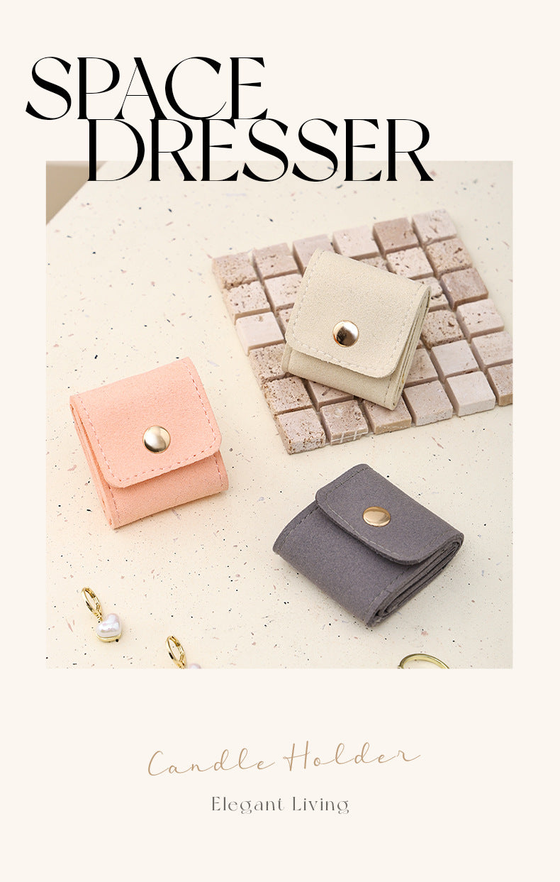 Portable Ring Bag Box Small Velvet High-end Storage High-Value Light Luxury Travel Earrings Jewelry Storage Box Gold Necklace David Jewelry Tiffanygold necklace david jewelry Tiffany