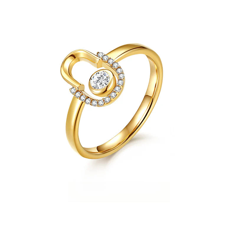 Synthetic Zircon Ring Made of Copper Alloy Gold Ring Light Luxury Inlaid Fashion Simple Adjustable Diamond-encrusted Niche Gold Necklace Jewelrygold necklace jewelry003