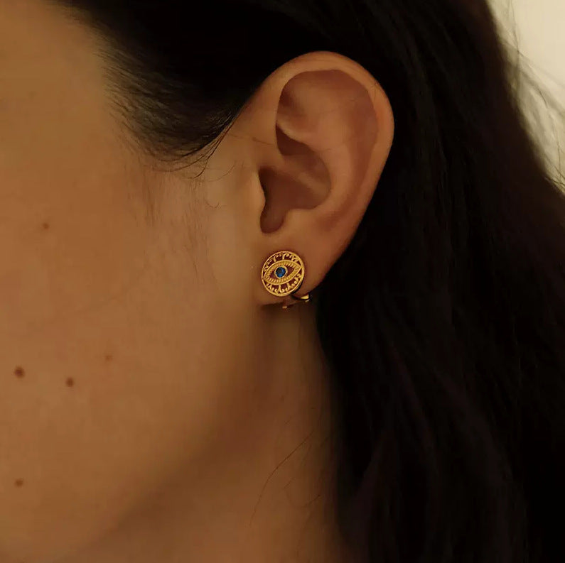 Copper Alloy Synthetic Zircon Earrings Elegant Niche French Retro Simple Ear Clips Gold Necklace Davidgold necklace david001