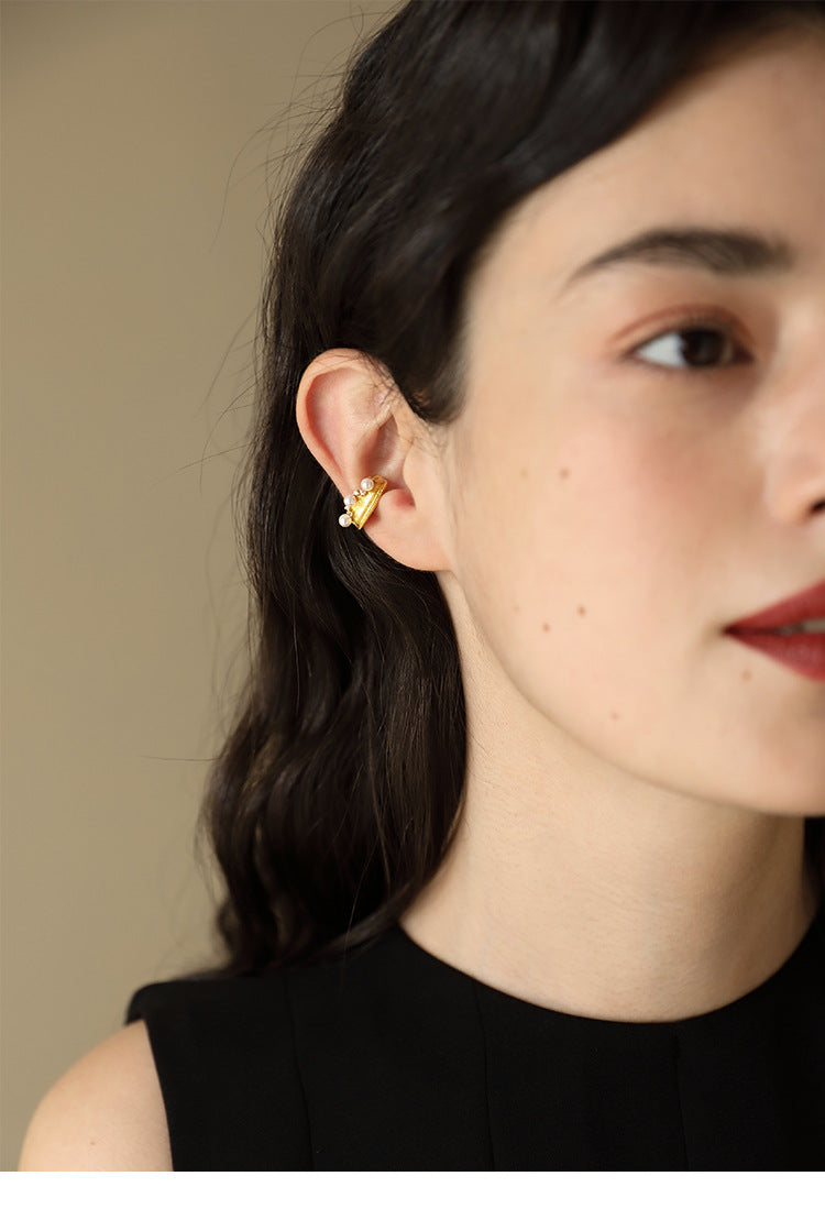 Copper Alloy Imitation Pearl Earrings French Clip-On Earrings Without Piercing Women's Earrings Studs Runaway Princess