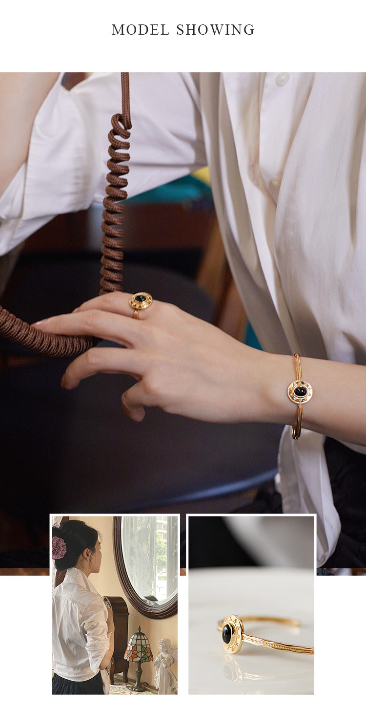 Copper Alloy Bracelet French Simple Elegant Vintage Light Luxury Bracelet Bangle