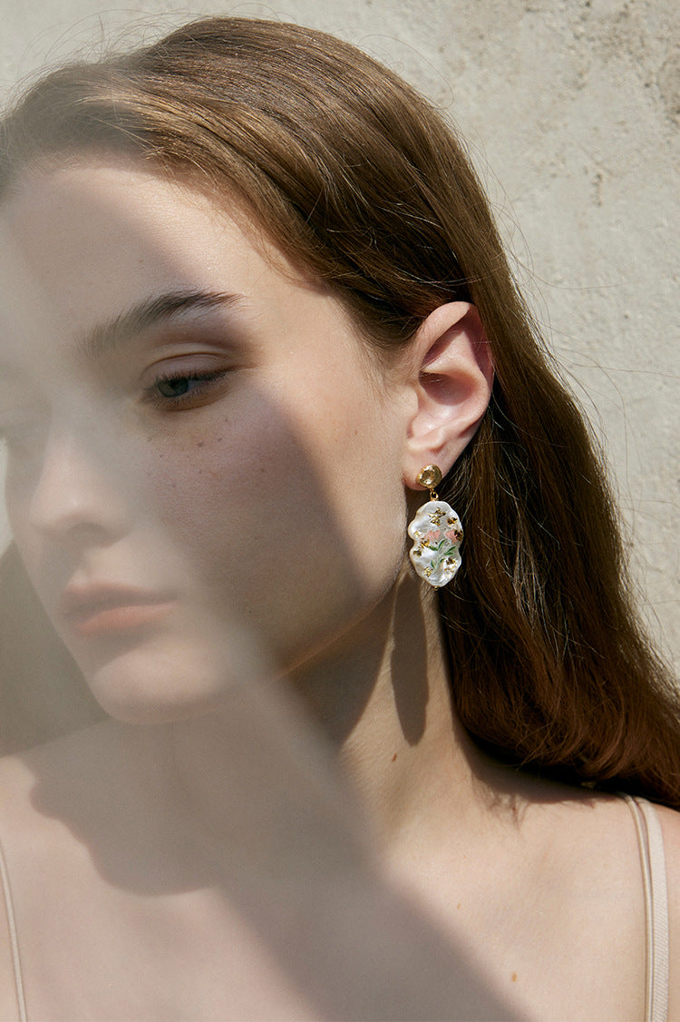 Copper Alloy Imitation Pearl Earrings Baroque Pearl Earrings High-end Light Luxury Style Vintage Pendant Earrings David Jewelry Gold 001Necklacedavid 001jewelry gold necklace001