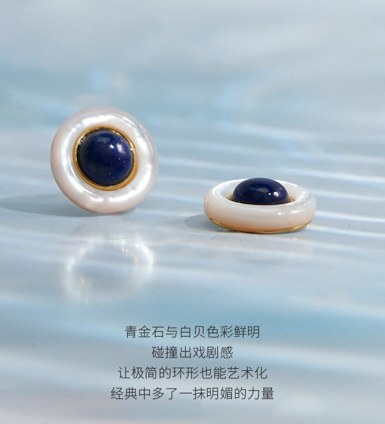 Sapphire Earrings High-end French Light Luxury Niche Design Earrings Ear Piercing Ear Bone Studs Vintage Earrings David Gold Necklacedavid gold necklace001