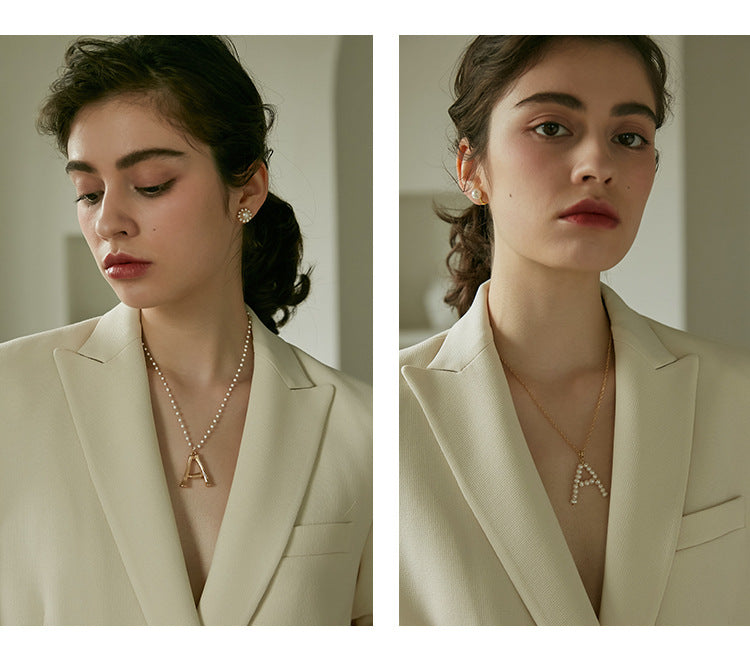 Necklace for Women, Light Luxury Niche Brand, Elegant Choker, Fairy Cool Style Accessory, A Pendant Pearl, Ins Collarbone Chain, David Jewelrydavid jewelry002