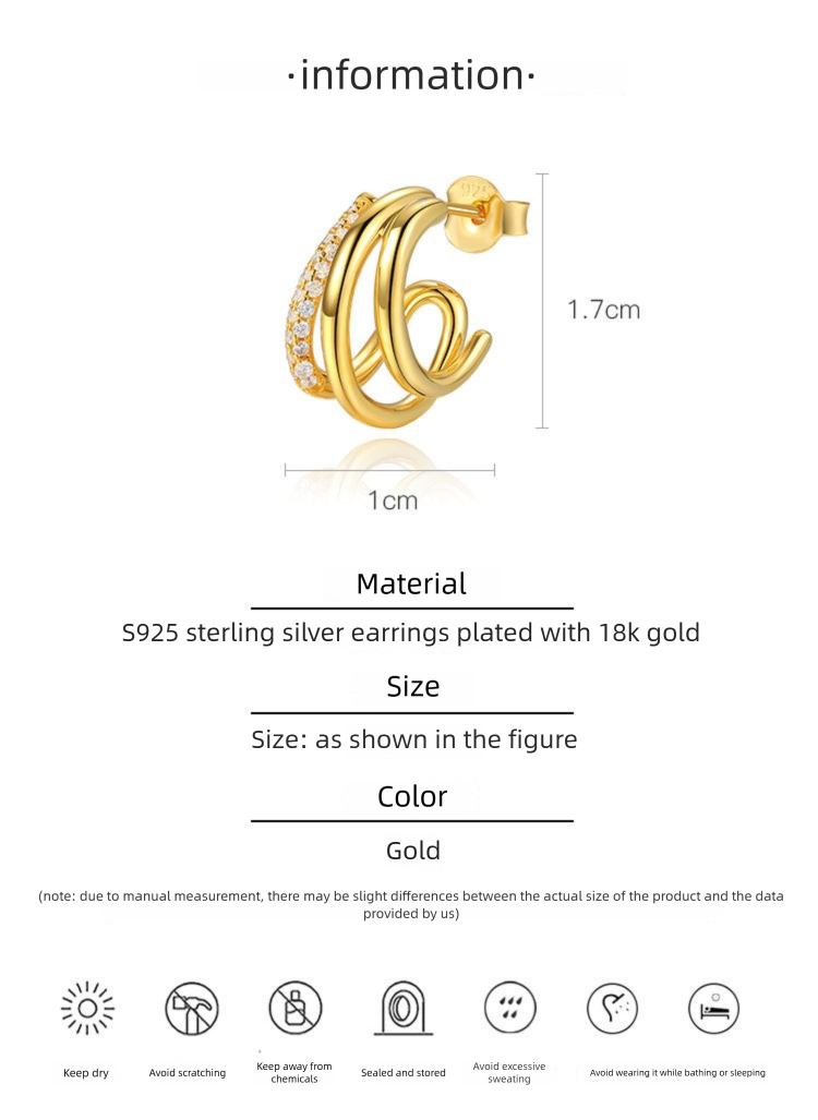 Copper Alloy Synthetic Zircon Earrings French Retro Style Elegant Earrings Design High-end Earrings Studs David Gold Necklacedavid gold necklace001