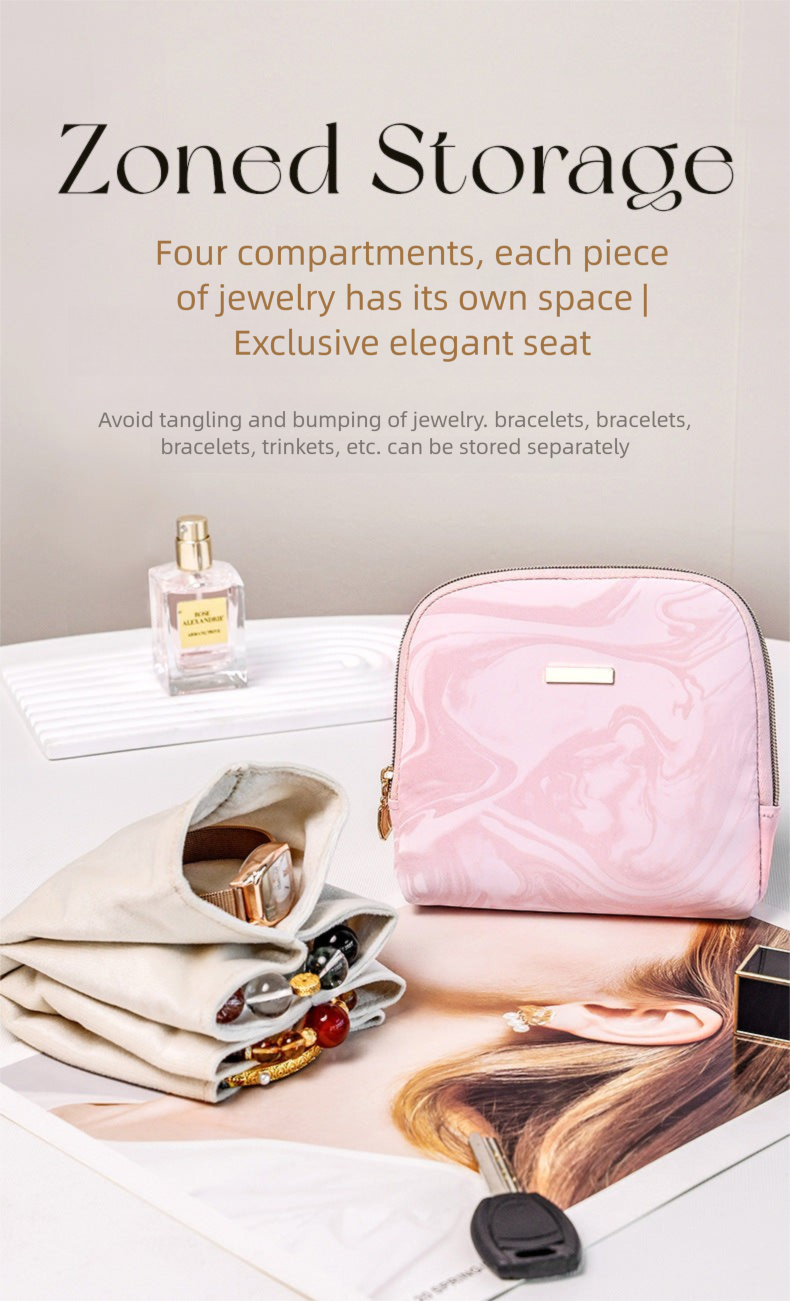 gold necklaceBracelet and Bracelet Storage Bag Jewelry Bag Multi-layer Travel Portable Storage Bag for Accessories and Cultural Artifacts