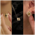 Auspicious Three-Piece Set (Necklace + Ring + Earrings) Jewelry Gold Necklace Jewelry Gold Necklacejewelry gold necklace001003