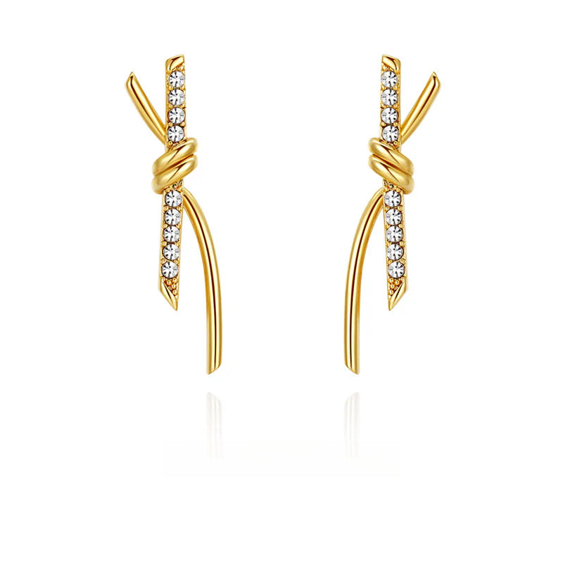 Copper Alloy Synthetic Zircon Earrings Earrings Elegant Niche Fashion Light Luxury Simple Design Versatile David Jewelrydavid jewelry001