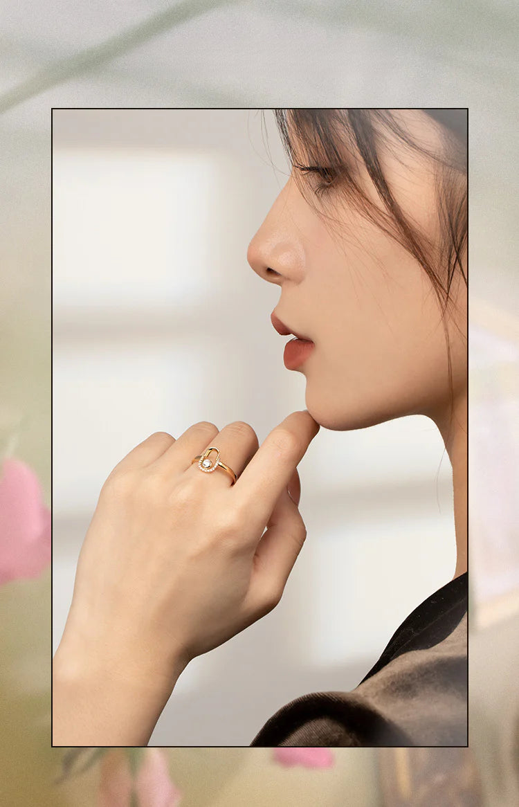 Synthetic Zircon Ring Made of Copper Alloy Gold Ring Light Luxury Inlaid Fashion Simple Adjustable Diamond-encrusted Niche Gold Necklace Jewelrygold necklace jewelry003