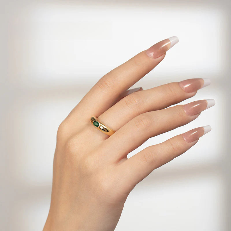 Copper Alloy Synthetic Zircon Ring Vintage Style French Lazy Palace Light Luxury Design Ring David Gold Necklacedavid gold necklace003