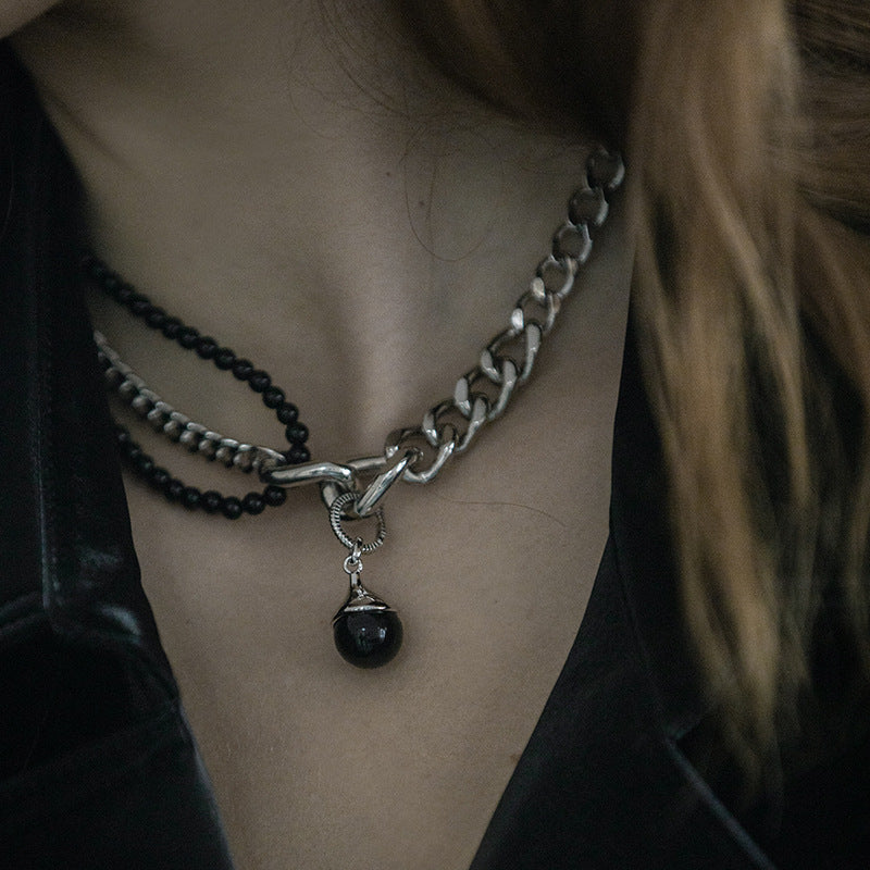 Necklace for Women, Light Luxury, Niche Design, High-end Accessory, Ins Style, Minimalist Double-layer Splicing Decorative Collarbone Chain, Jewelry Davidjewelry david002