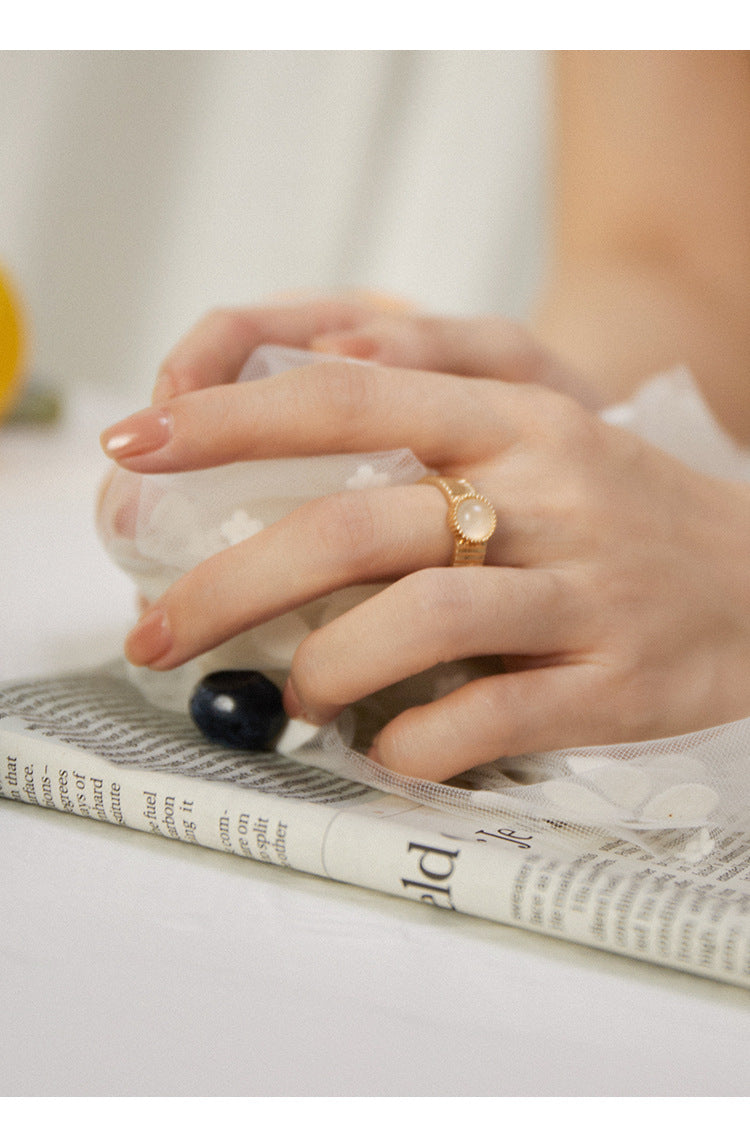 Copper Alloy Ring Vintage French Style Light Luxury Elegant Simple Fashion Satin Pattern Ring David Jewelrydavid jewelry003