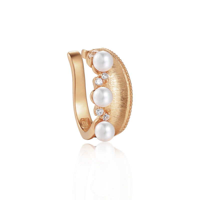 Copper Alloy Imitation Pearl Earrings French Clip-On Earrings Without Piercing Women's Earrings Studs Runaway Princess