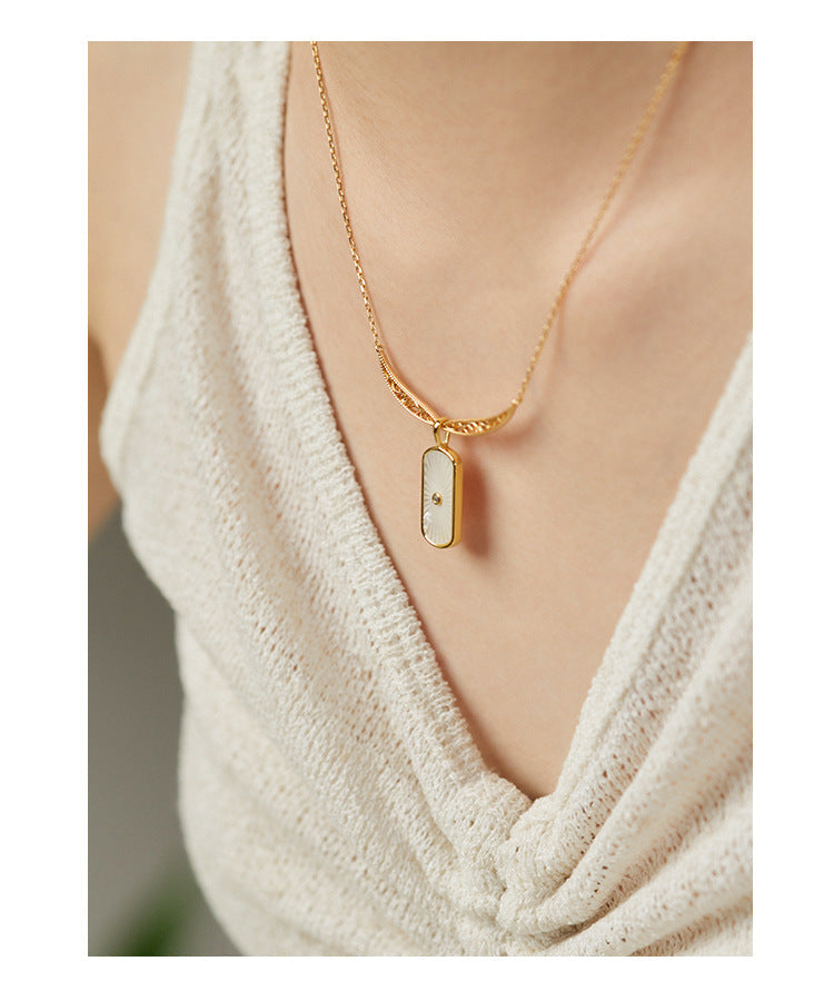 925 Silver Chain French Light Luxury Design Fashion Simple Style Necklace Pendant Gold Necklace Jewelrygold necklace jewelry002
