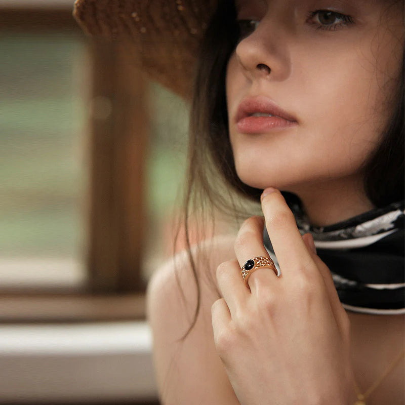 Copper Alloy Ring French Style Elegant Lazy Light Luxury Ring Jewelry Davidjewelry david003003