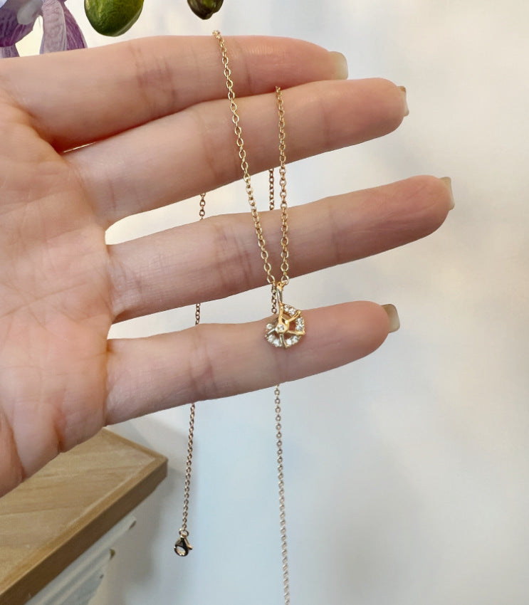 French Retro Light Luxury Niche Versatile Conch Necklace Gold Necklace Davidgold necklace david002