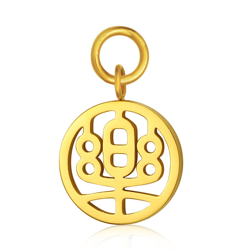 2022 New Titanium Steel Pendant for Women, Light Luxury Retro Chinese Style New Year Niche High-end Pendant Jewelry David Gold Necklacejewelry david gold necklace002