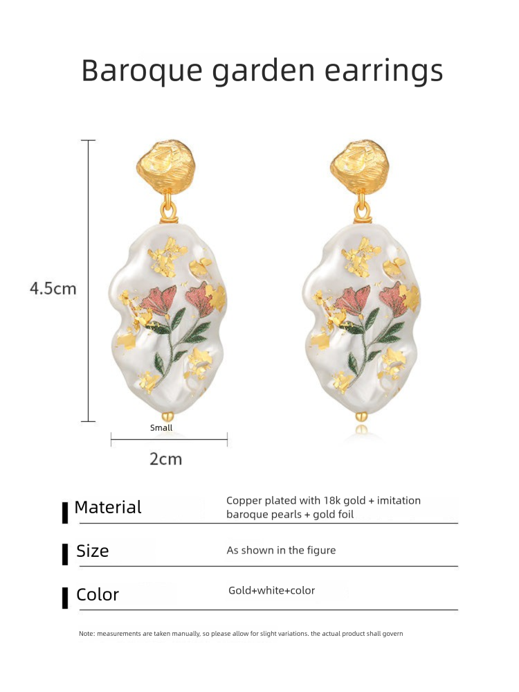 Copper Alloy Imitation Pearl Earrings Baroque Pearl Earrings High-end Light Luxury Style Vintage Pendant Earrings David Jewelry Gold 001Necklacedavid 001jewelry gold necklace001