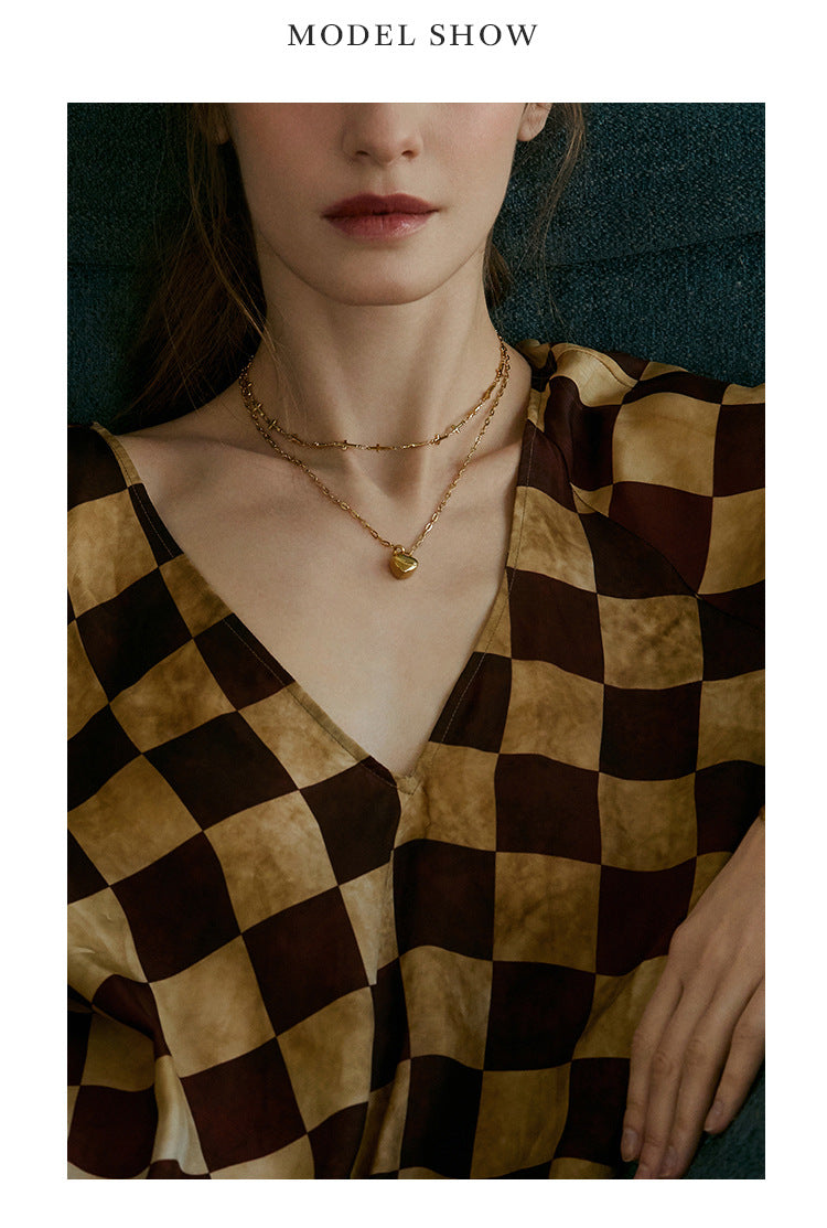 Titanium Steel Pendant Necklace for Women, Niche Light Luxury, Non-Fading Snake Bone Chain, Layered Choker Collarbone Chain, Neck Chain Jewelry Gold Necklacejewelry gold necklace002